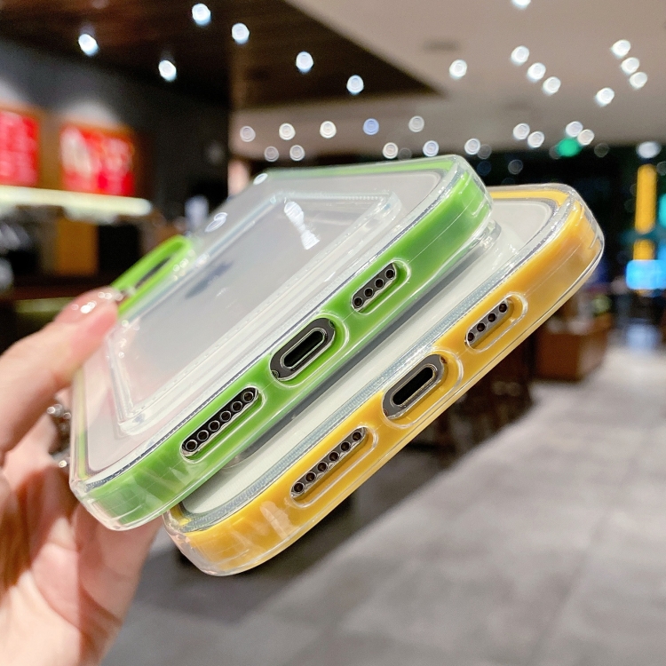 For iPhone 14 Pro 360 Clear PC Hybrid  TPU Phone Case with Card Slot(Blue)