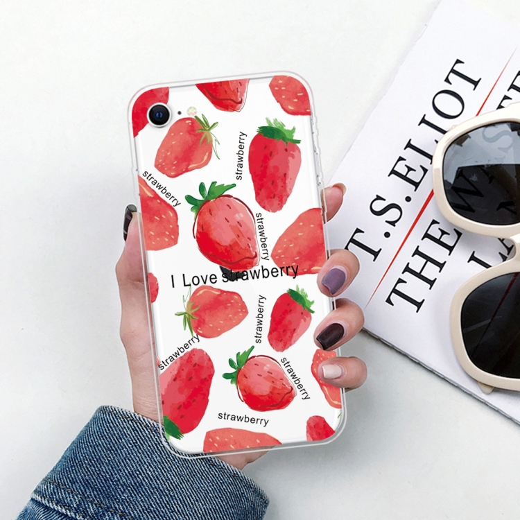 For iPhone SE 2022 / SE 2020 / 8 / 7 Pattern TPU Protective Case(Love Strawberry) For iPhone SE 2022 / SE 2020 / 8 / 7 Pattern TPU Protective Case(Love Strawberry)