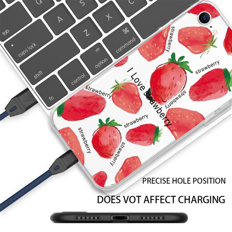 For iPhone SE 2022 / SE 2020 / 8 / 7 Pattern TPU Protective Case(Love Strawberry) For iPhone SE 2022 / SE 2020 / 8 / 7 Pattern TPU Protective Case(Love Strawberry)