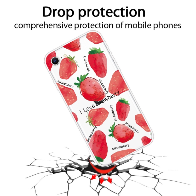 For iPhone SE 2022 / SE 2020 / 8 / 7 Pattern TPU Protective Case(Love Strawberry) For iPhone SE 2022 / SE 2020 / 8 / 7 Pattern TPU Protective Case(Love Strawberry)