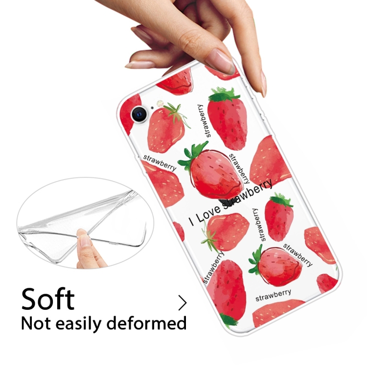 For iPhone SE 2022 / SE 2020 / 8 / 7 Pattern TPU Protective Case(Love Strawberry) For iPhone SE 2022 / SE 2020 / 8 / 7 Pattern TPU Protective Case(Love Strawberry)
