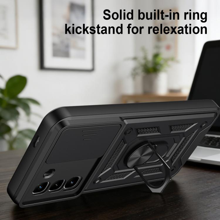 For Infinix Hot 70 5G Sliding Camera Cover Design TPU+PC Phone Case(Black)