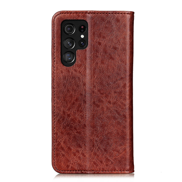 Samsung Galaxy S24 Ultra Magnetic Crazy Horse Texture Leather Phone Case(Brown) Samsung Galaxy S24 Ultra Magnetic Crazy Horse Texture Leather Phone Case(Brown)