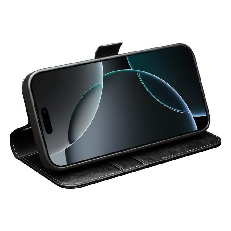 For iPhone 17 Pro QIALINO Classic 103 Buckle Genuine Leather Phone Case(Black)