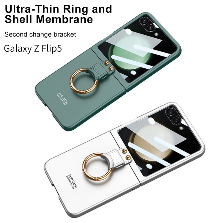 For Samsung Galaxy Z Flip5 GKK Integrated Ultra-thin PC Ring Holder Phone Case(Pink) For Samsung Galaxy Z Flip5 GKK Integrated Ultra-thin PC Ring Holder Phone Case(Pink)