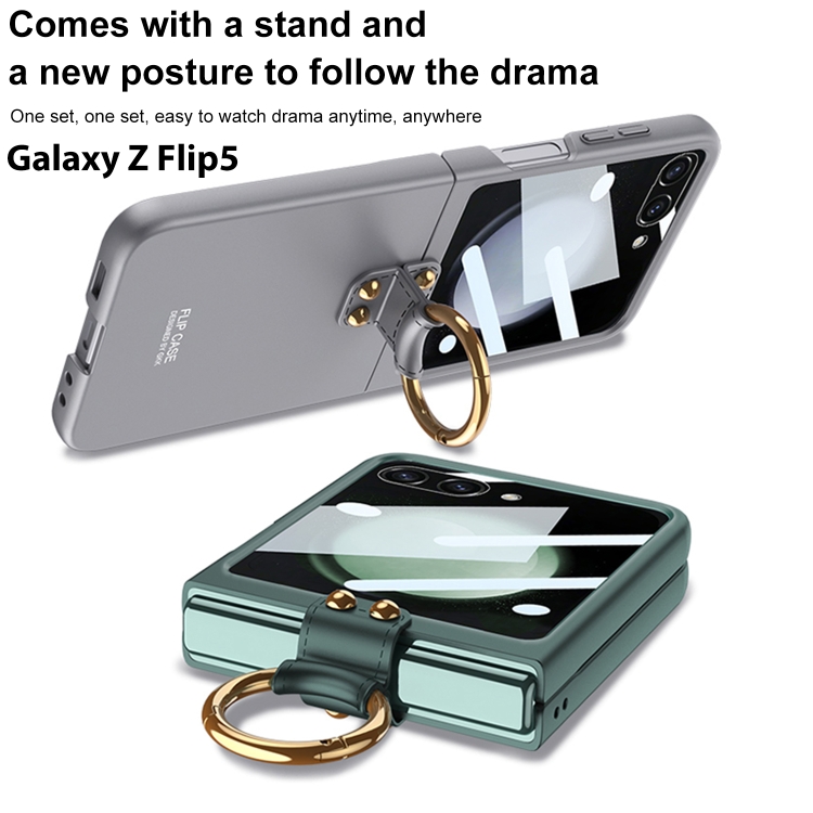 For Samsung Galaxy Z Flip5 GKK Integrated Ultra-thin PC Ring Holder Phone Case(Pink) For Samsung Galaxy Z Flip5 GKK Integrated Ultra-thin PC Ring Holder Phone Case(Pink)