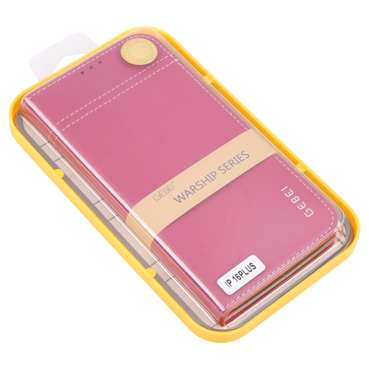 For iPhone 16 Plus GEBEI Top-grain Horizontal Flip Leather Phone Case(Rose Red) For iPhone 16 Plus GEBEI Top-grain Horizontal Flip Leather Phone Case(Rose Red)