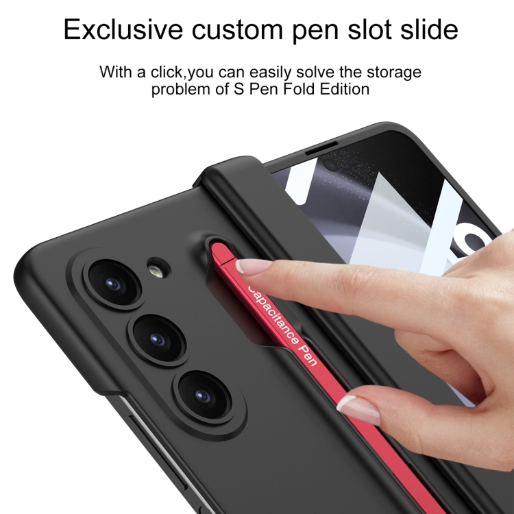 For Samsung Galaxy Z Fold5 5G GKK Integrated Fold Hinge Phone Case with Pen Slots, No Include Pen(Blue)