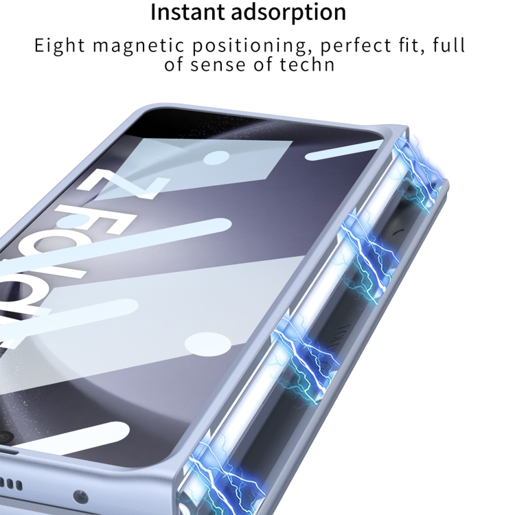 For Samsung Galaxy Z Fold5 5G GKK Integrated Fold Hinge Phone Case with Pen Slots, No Include Pen(Blue)