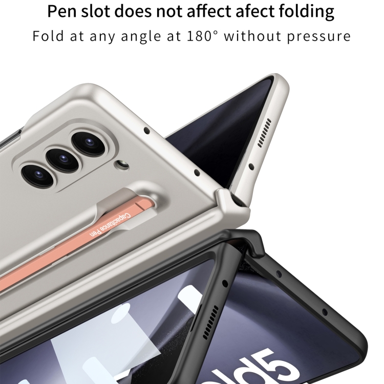 For Samsung Galaxy Z Fold5 5G GKK Integrated Fold Hinge Phone Case with Pen Slots, No Include Pen(Blue)