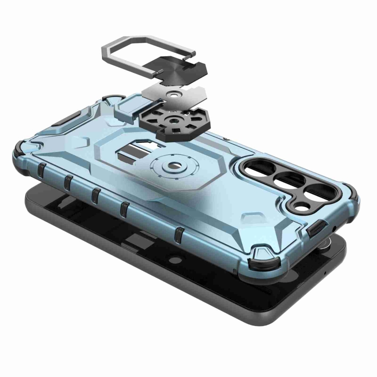 For Samsung Galaxy S23 Ultra 5G Ice Armor Series Ring Holder Phone Case(Blue) For Samsung Galaxy S23 Ultra 5G Ice Armor Series Ring Holder Phone Case(Blue)