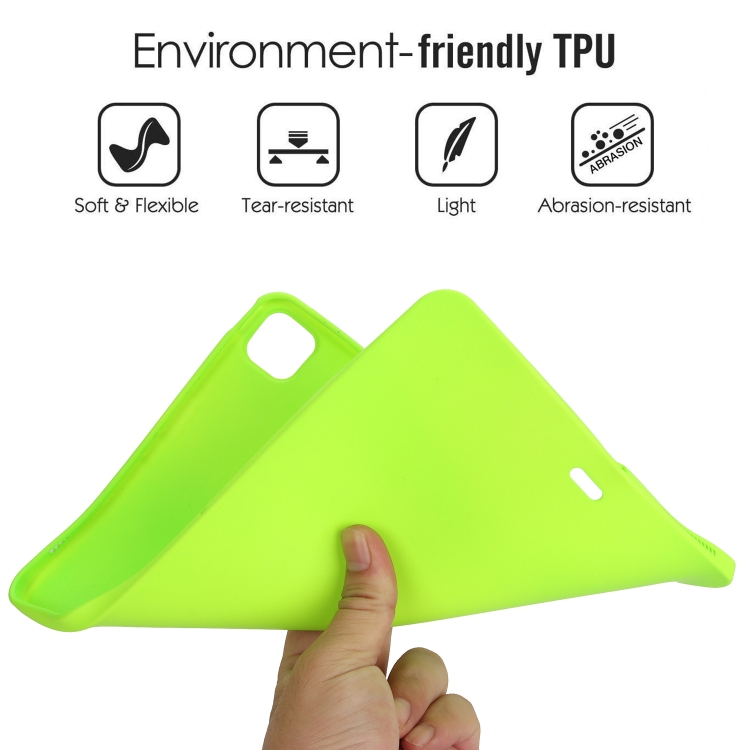 For iPad Air 13 2024 Oil Spray Skin-friendly TPU Tablet Case(Fluorescent Green)