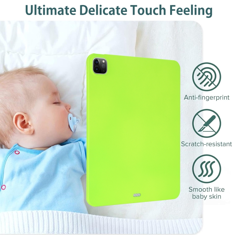 For iPad Air 13 2024 Oil Spray Skin-friendly TPU Tablet Case(Fluorescent Green)