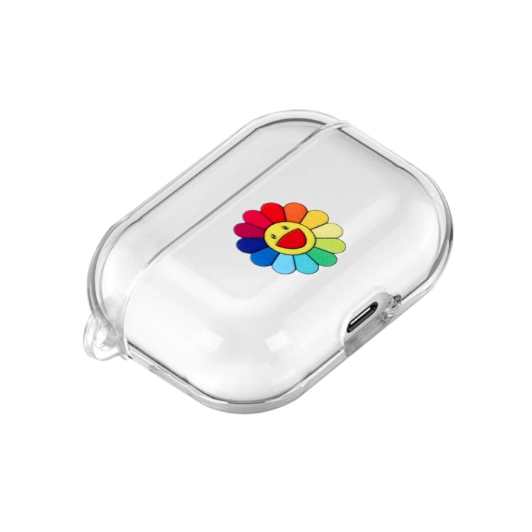 For AirPods Pro 3 Cartoon Pattern Transparent TPU Earphone Case with Keychain(Sun Flower) For AirPods Pro 3 Cartoon Pattern Transparent TPU Earphone Case with Keychain(Sun Flower)