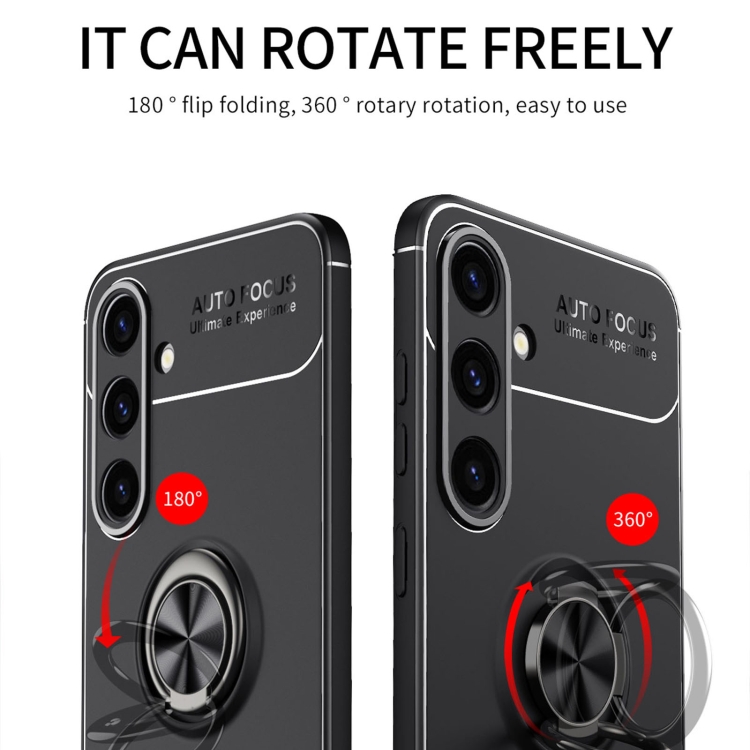 For Samsung Galaxy S24 5G Metal Ring Holder TPU Phone Case(Black+Red) For Samsung Galaxy S24 5G Metal Ring Holder TPU Phone Case(Black+Red)