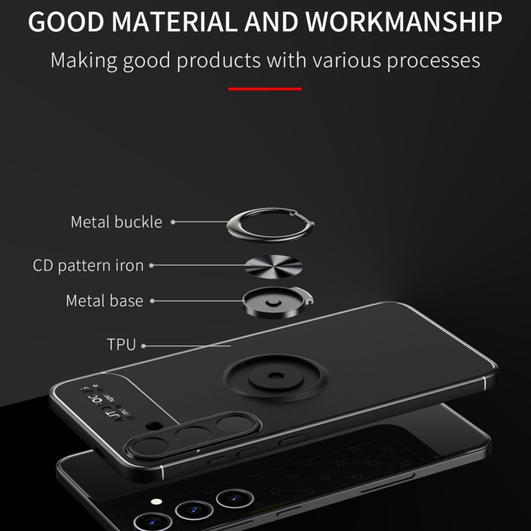 For Samsung Galaxy S24 5G Metal Ring Holder TPU Phone Case(Black+Red) For Samsung Galaxy S24 5G Metal Ring Holder TPU Phone Case(Black+Red)