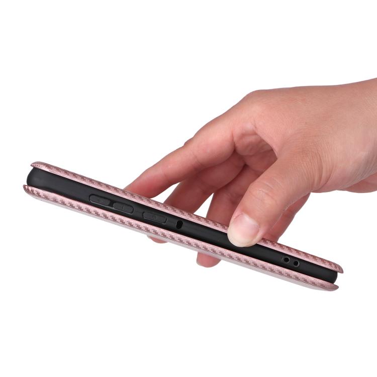 For Motorola Edge 70 Pro 5G Carbon Fiber Texture Flip Leather Phone Case(Pink)