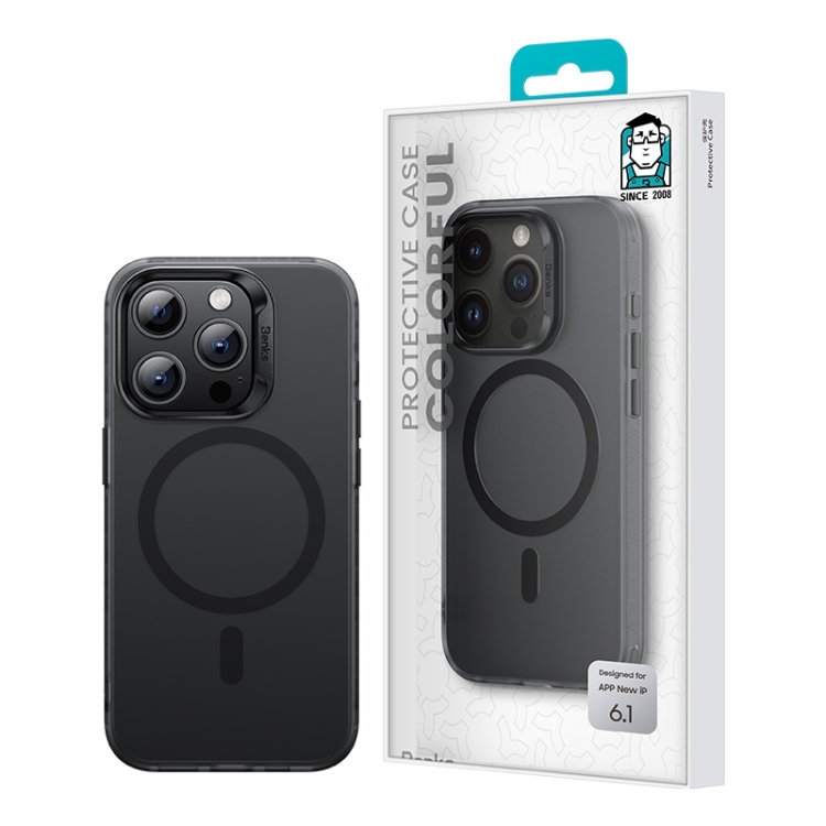 For iPhone 15 Benks Light Sand Series MagSafe Magnetic Shockproof Phone Case(Black)