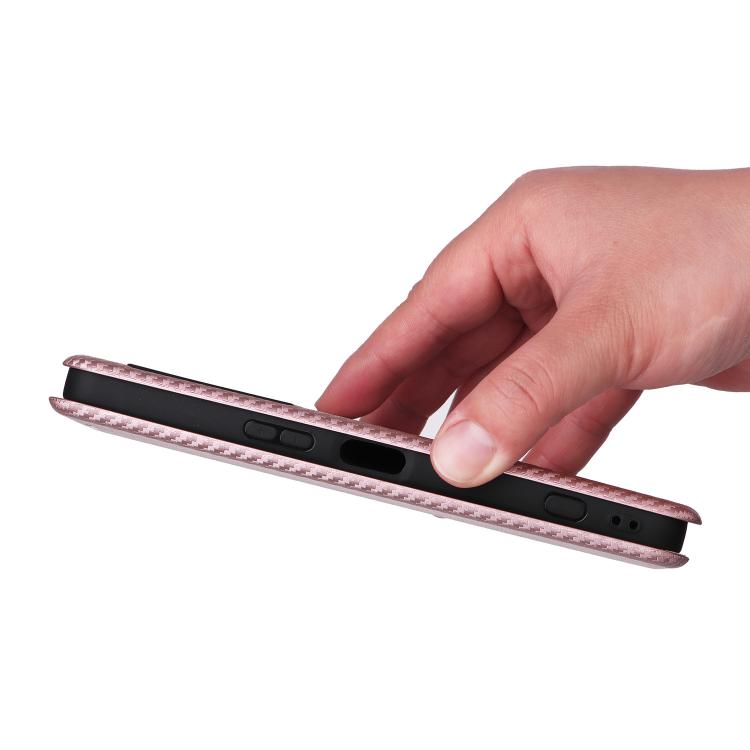For Sony Xperia 1 VIII Carbon Fiber Texture Flip Leather Phone Case(Pink)