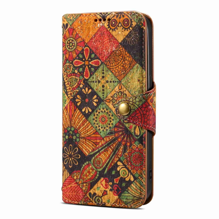 For iPhone 14 Plus Denior Flower Language Series Cork Fabric Oil Edge Leather Phone Case(Autumn) For iPhone 14 Plus Denior Flower Language Series Cork Fabric Oil Edge Leather Phone Case(Autumn)