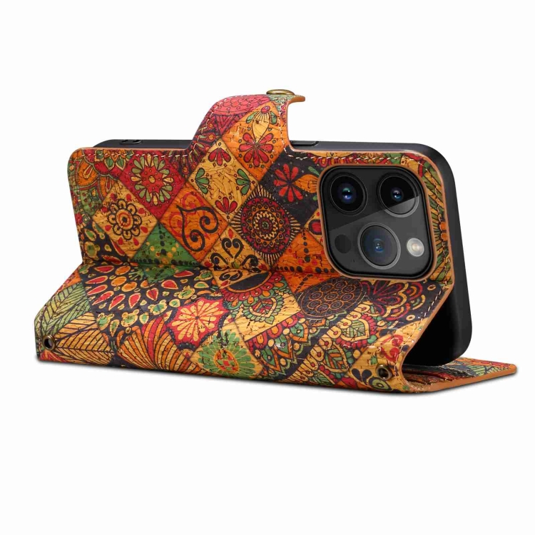 For iPhone 14 Plus Denior Flower Language Series Cork Fabric Oil Edge Leather Phone Case(Autumn) For iPhone 14 Plus Denior Flower Language Series Cork Fabric Oil Edge Leather Phone Case(Autumn)
