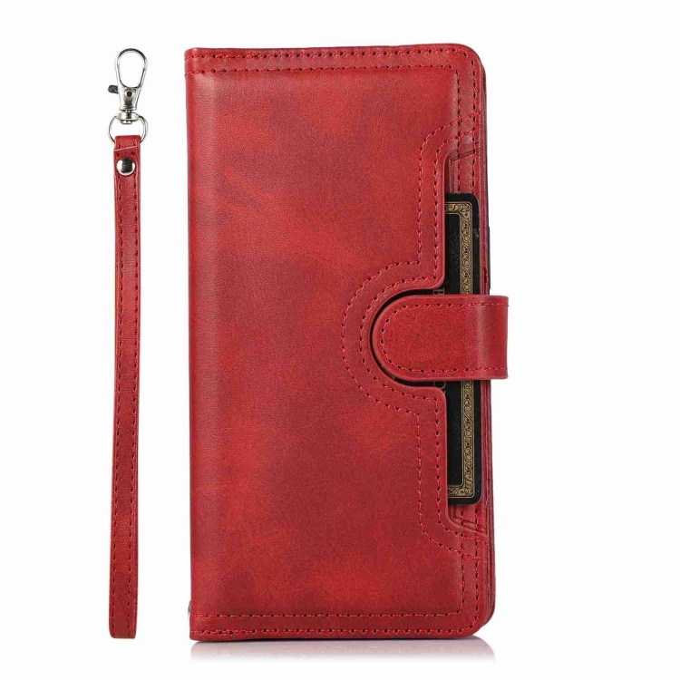For iPhone 14 Wristband Card Slot Leather Phone Case(Red) For iPhone 14 Wristband Card Slot Leather Phone Case(Red)