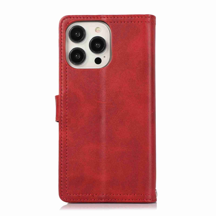 For iPhone 14 Wristband Card Slot Leather Phone Case(Red) For iPhone 14 Wristband Card Slot Leather Phone Case(Red)