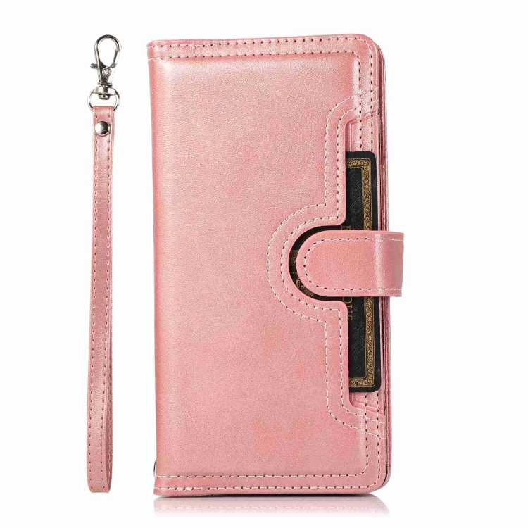For iPhone 14 Pro Max Wristband Card Slot Leather Phone Case(Rose Gold) For iPhone 14 Pro Max Wristband Card Slot Leather Phone Case(Rose Gold)