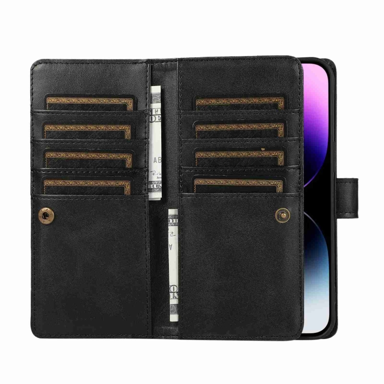 For iPhone 15 Wristband Card Slot Leather Phone Case(Black) For iPhone 15 Wristband Card Slot Leather Phone Case(Black)