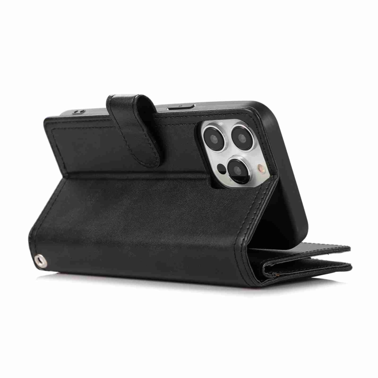 For iPhone 15 Wristband Card Slot Leather Phone Case(Black) For iPhone 15 Wristband Card Slot Leather Phone Case(Black)