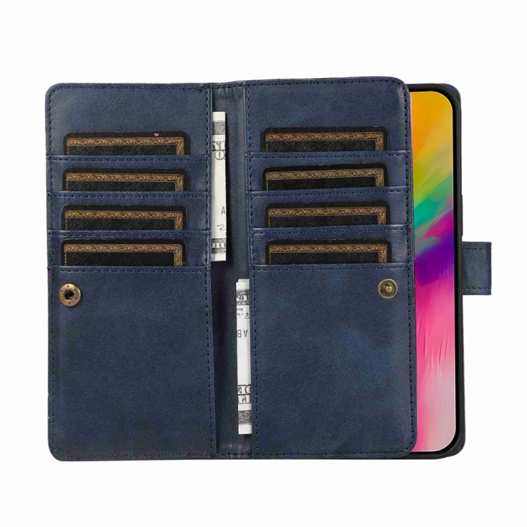 For iPhone 16 Pro Wristband Card Slot Leather Phone Case(Blue) For iPhone 16 Pro Wristband Card Slot Leather Phone Case(Blue)