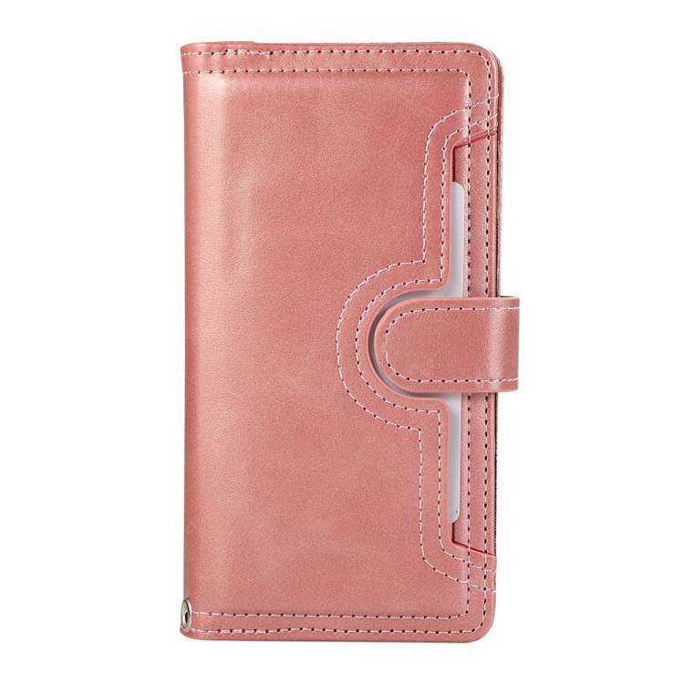 For iPhone 16 Wristband Card Slot Leather Phone Case(Rose Gold) For iPhone 16 Wristband Card Slot Leather Phone Case(Rose Gold)