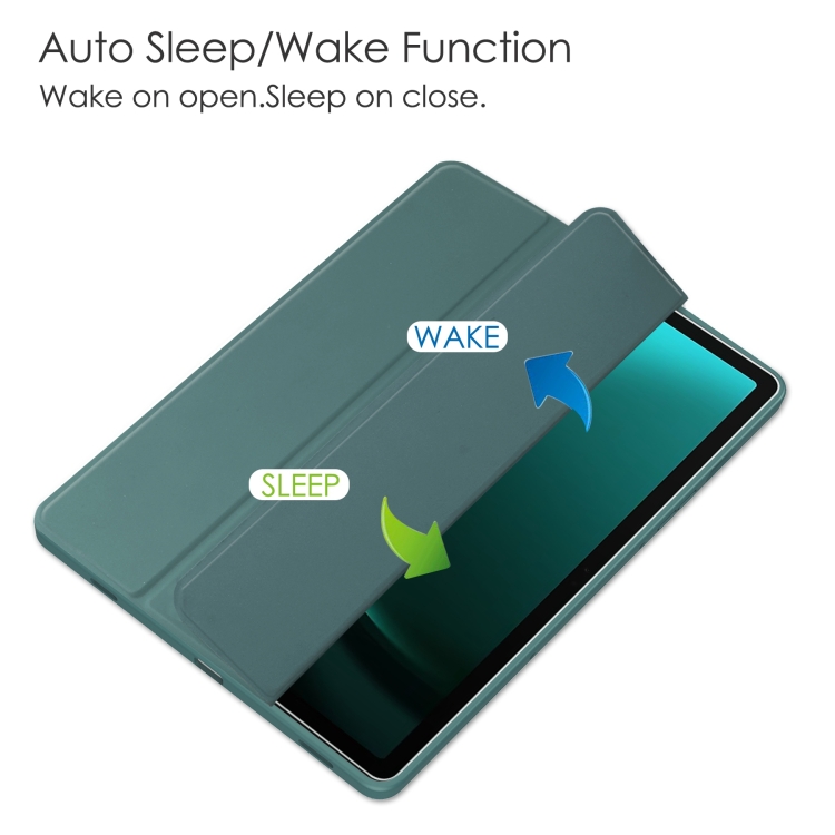 For Samsung Galaxy Tab S9 FE+ / S10+ Acrylic 3-folding Smart Leather Tablet Case with Pen Slot(Dark Green) For Samsung Galaxy Tab S9 FE+ / S10+ Acrylic 3-folding Smart Leather Tablet Case with Pen Slot(Dark Green)