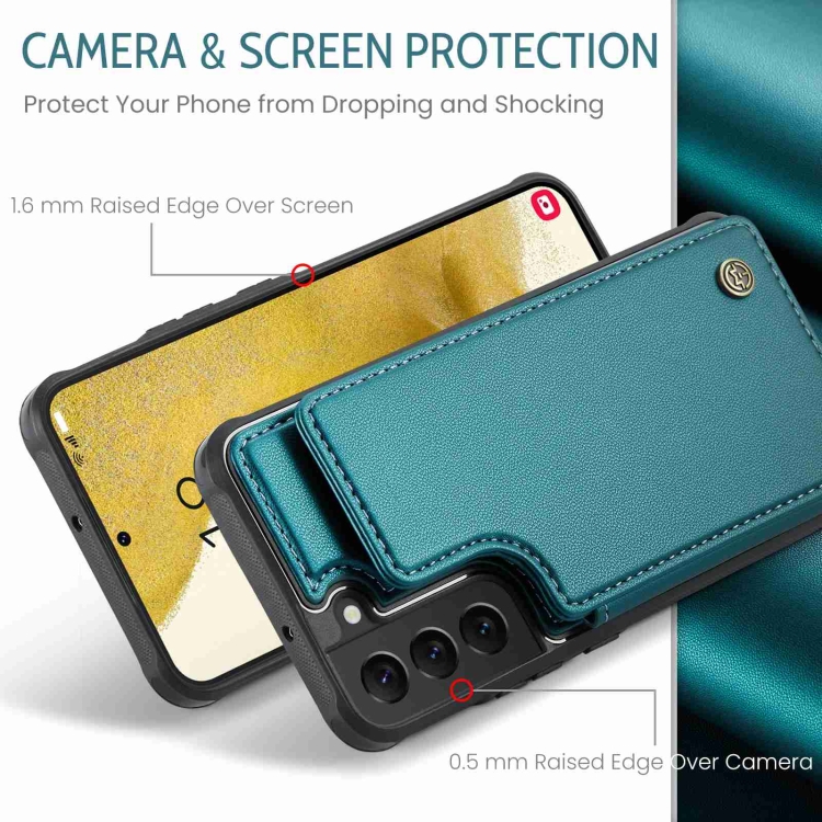 For Samsung Galaxy S22+ 5G CaseMe C22 Card Slots Holder RFID Anti-theft Phone Case(Blue Green) For Samsung Galaxy S22+ 5G CaseMe C22 Card Slots Holder RFID Anti-theft Phone Case(Blue Green)