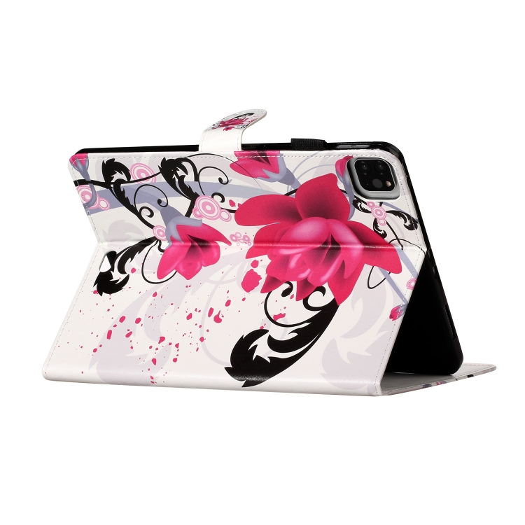 For iPad Pro 11 (2020) Colored Drawing Pattern Horizontal Flip PU Leather Tablet Case with Holder & Card Slot & Sleep / Wake-up Function(Flowers) For iPad Pro 11 (2020) Colored Drawing Pattern Horizontal Flip PU Leather Tablet Case with Holder & Card Slot & Sleep / Wake-up Function(Flowers)