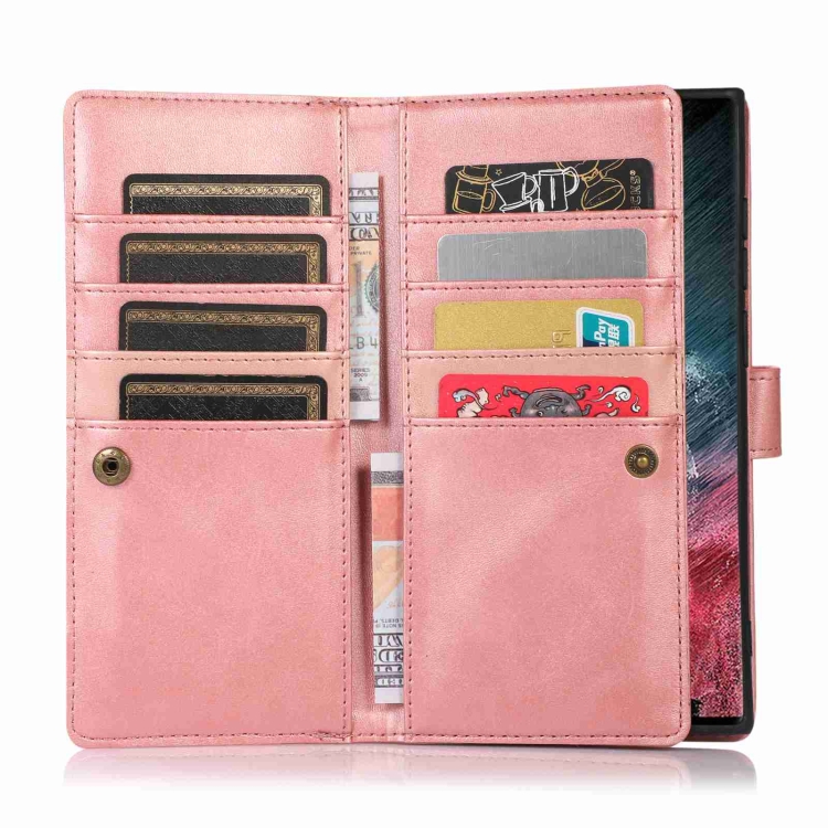 For Samsung Galaxy S22 5G Wristband Card Slot Leather Phone Case(Rose Gold) For Samsung Galaxy S22 5G Wristband Card Slot Leather Phone Case(Rose Gold)
