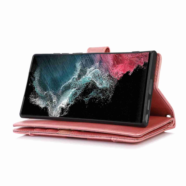 For Samsung Galaxy S22 5G Wristband Card Slot Leather Phone Case(Rose Gold) For Samsung Galaxy S22 5G Wristband Card Slot Leather Phone Case(Rose Gold)