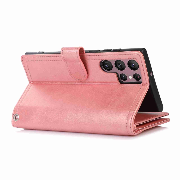 For Samsung Galaxy S22 5G Wristband Card Slot Leather Phone Case(Rose Gold) For Samsung Galaxy S22 5G Wristband Card Slot Leather Phone Case(Rose Gold)