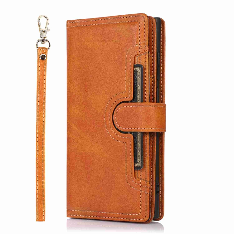 For Samsung Galaxy S23+ 5G Wristband Card Slot Leather Phone Case(Brown) For Samsung Galaxy S23+ 5G Wristband Card Slot Leather Phone Case(Brown)