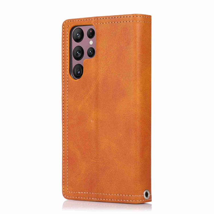 For Samsung Galaxy S23+ 5G Wristband Card Slot Leather Phone Case(Brown) For Samsung Galaxy S23+ 5G Wristband Card Slot Leather Phone Case(Brown)