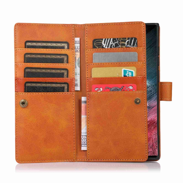 For Samsung Galaxy S23+ 5G Wristband Card Slot Leather Phone Case(Brown) For Samsung Galaxy S23+ 5G Wristband Card Slot Leather Phone Case(Brown)