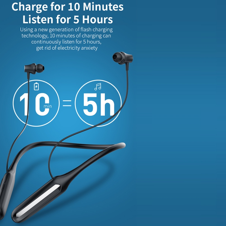 Hileo Hi75 Wireless Bluetooth Hanging Neck In-ear Sports Earphone(Black)