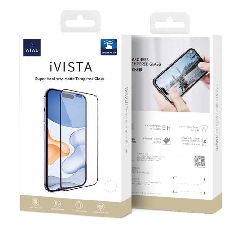 For iPhone 15 WIWU Panoramic Frosted Tempered Glass Film For iPhone 15 WIWU Panoramic Frosted Tempered Glass Film