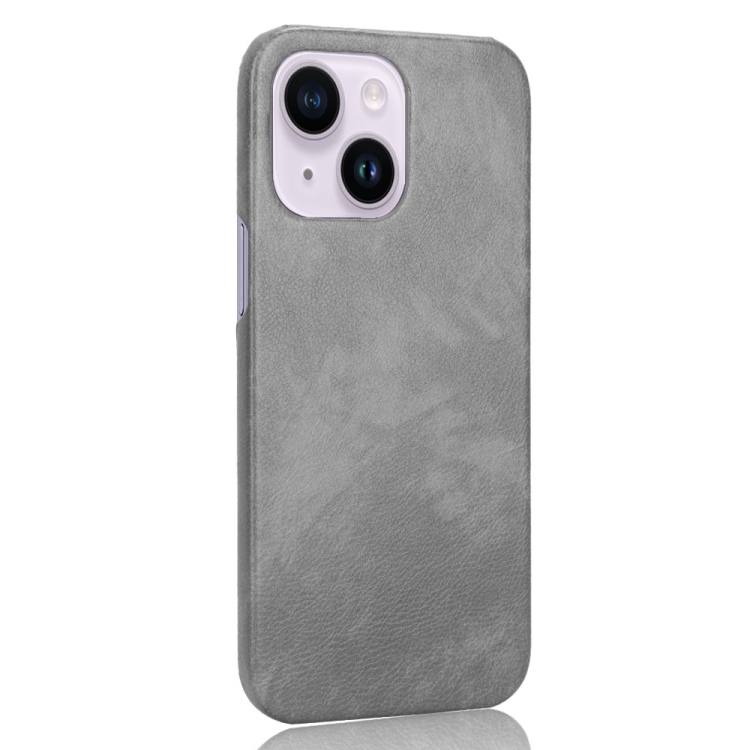 For iPhone 15 Plus Litchi Texture Back Cover Phone Case(Grey) For iPhone 15 Plus Litchi Texture Back Cover Phone Case(Grey)