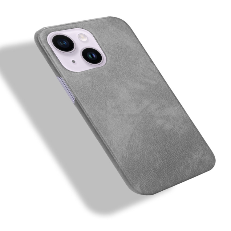 For iPhone 15 Plus Litchi Texture Back Cover Phone Case(Grey) For iPhone 15 Plus Litchi Texture Back Cover Phone Case(Grey)