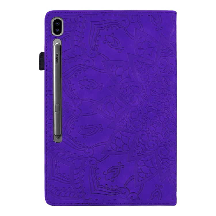 Para Samsung Galaxy Tab S9 Funda para tableta de cuero con textura de becerro ultra (púrpura) - 2