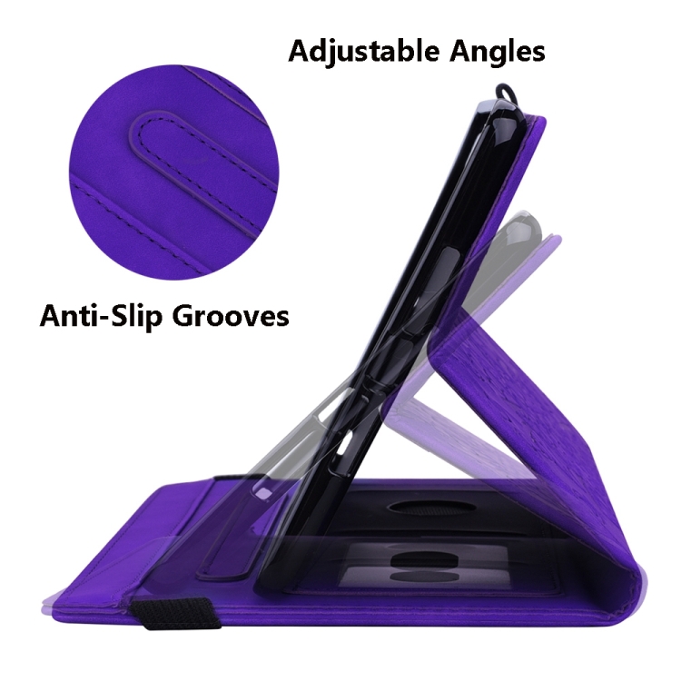 Para Samsung Galaxy Tab S9 Funda para tableta de cuero con textura de becerro ultra (púrpura) - 5