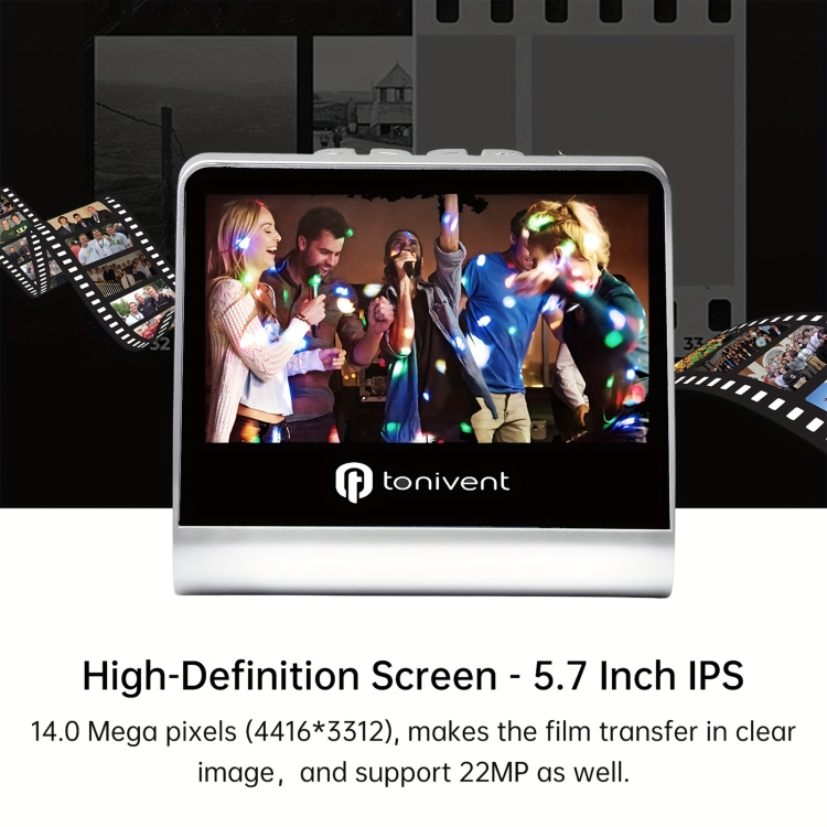 TON170 Escáner de película con pantalla HD de 22 megapíxeles y 5 pulgadas (enchufe de EE. UU.) - B9