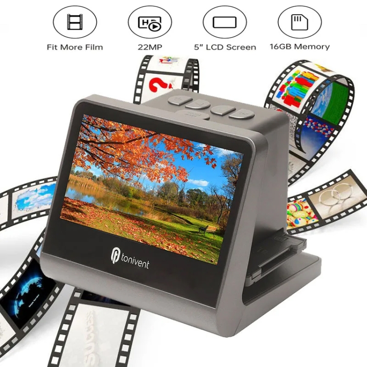 TON171 Escáner de película con pantalla HD de 24-48 megapíxeles y 5 pulgadas (enchufe de EE. UU.) - B6