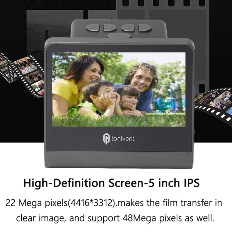 TON171 Escáner de película con pantalla HD de 24-48 megapíxeles y 5 pulgadas (enchufe de EE. UU.) - B9